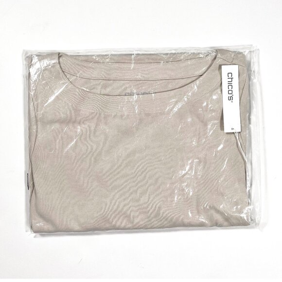 Chico's Bateau Neck Tee 3/4 sleeve - Picture 1 of 3